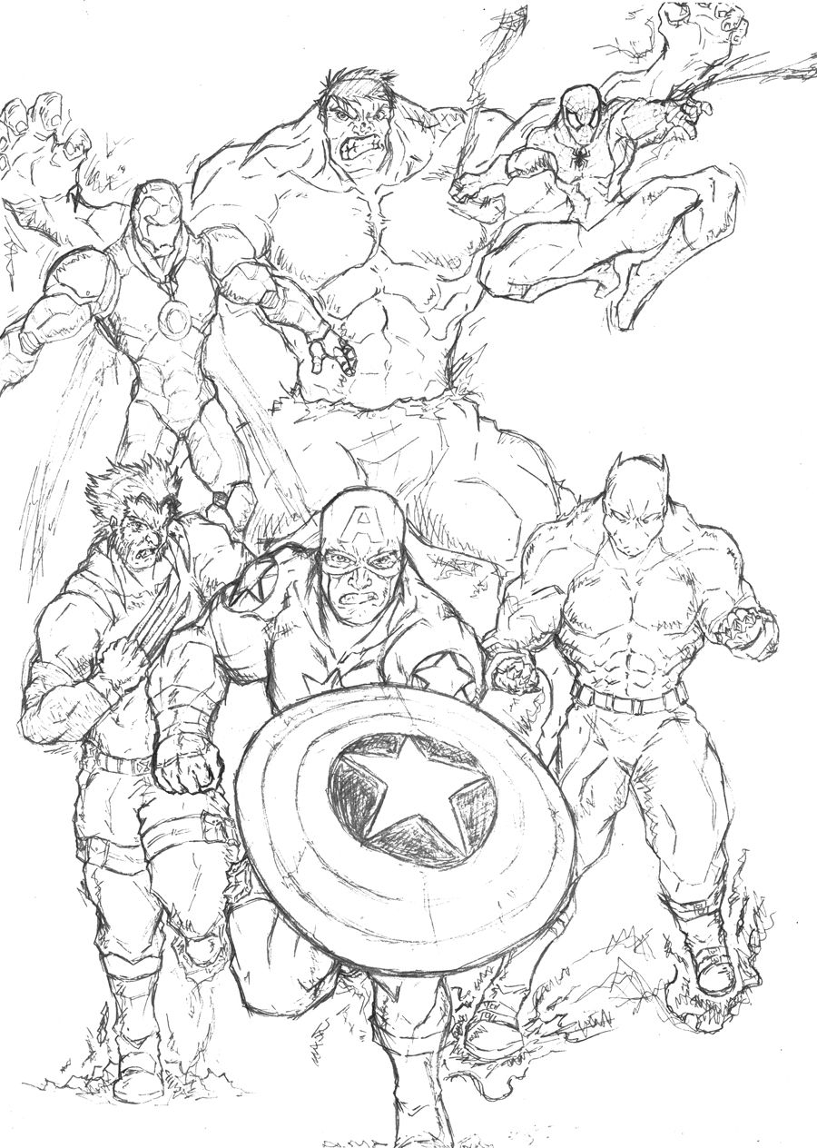 20 Cartoon Coloring Pages Marvel