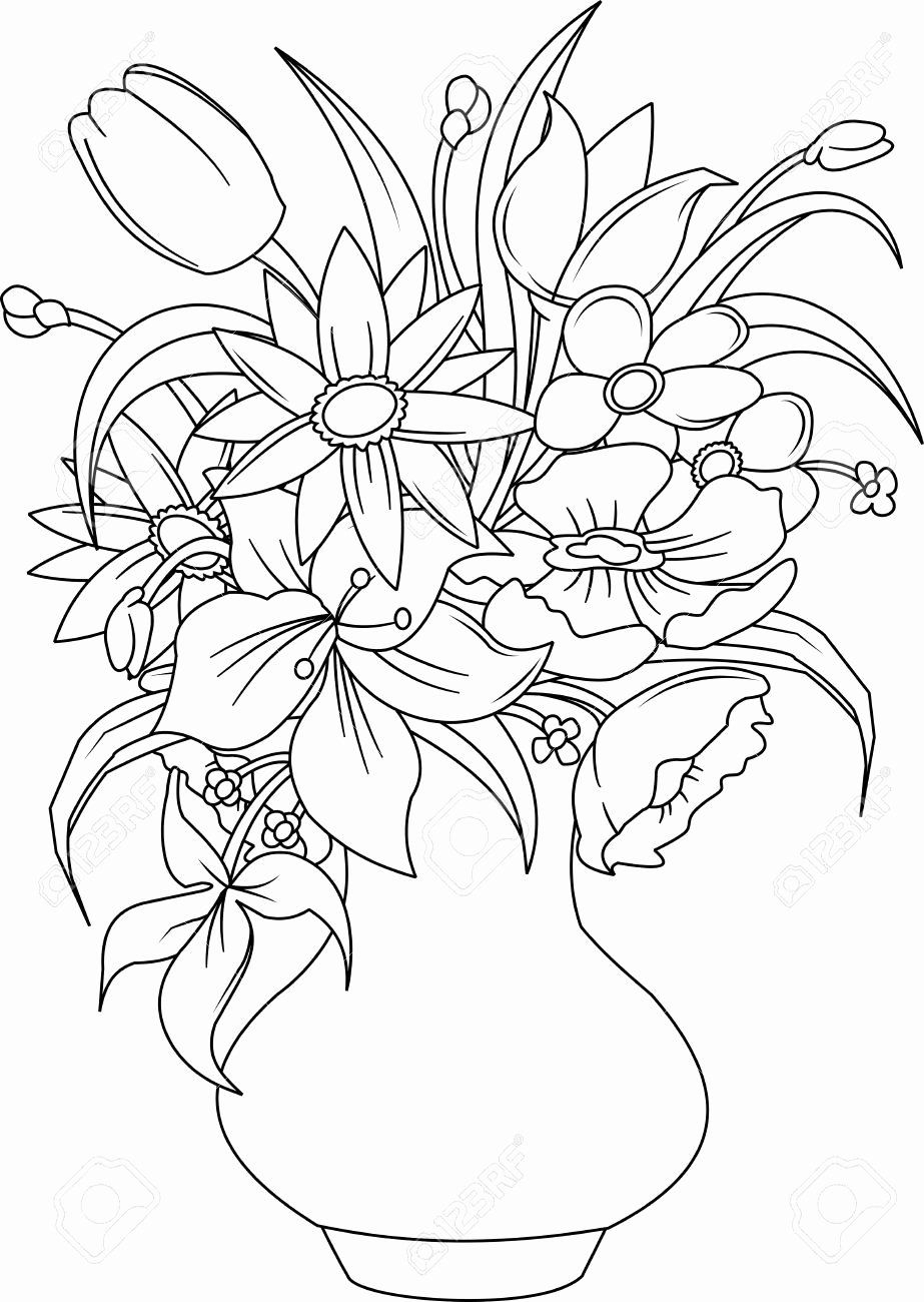 20 Flower Vase Coloring Pages Printables
