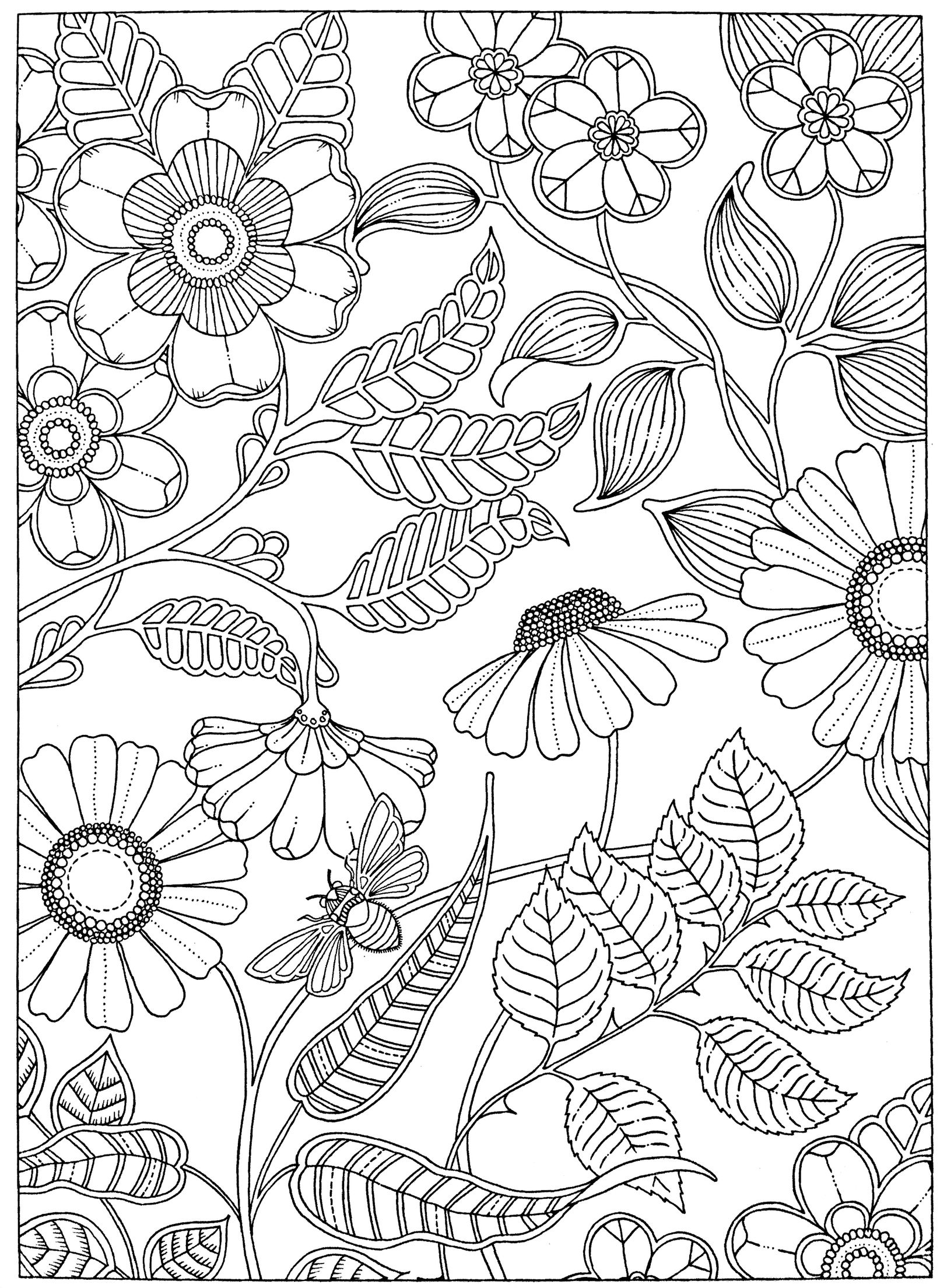 20 Secret Garden Coloring Book Flowers Free Printable
