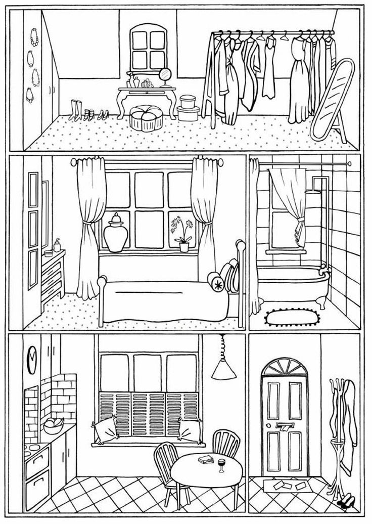 20 Simple Coloring Pages Room