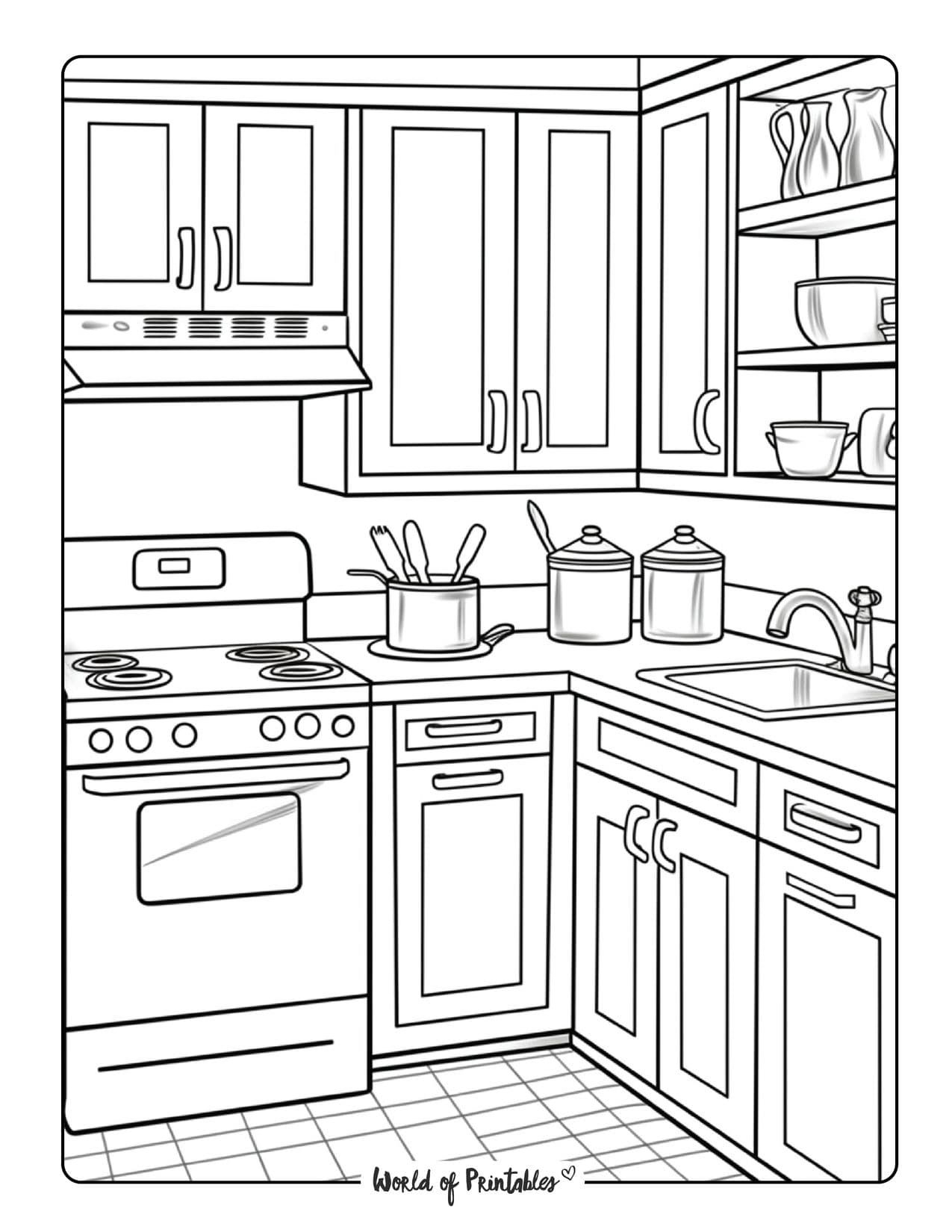 20 Simple Coloring Pages Room