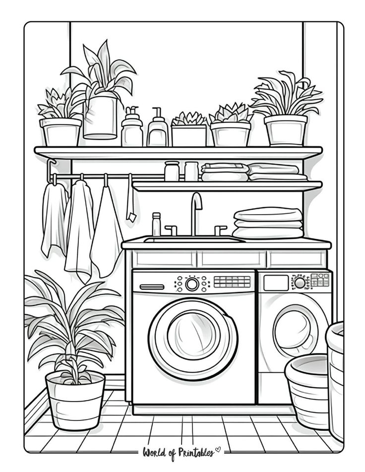 20 Simple Coloring Pages Room