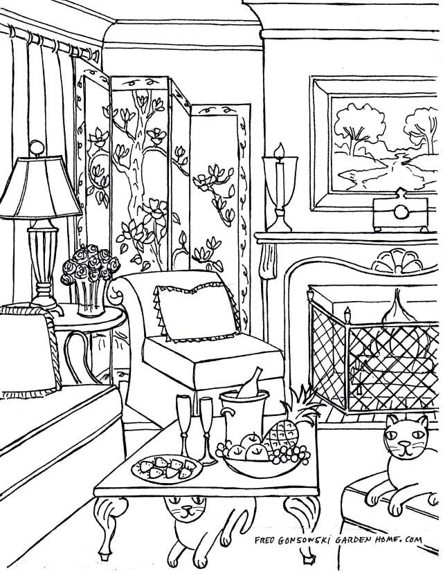 20 Simple Coloring Pages Room