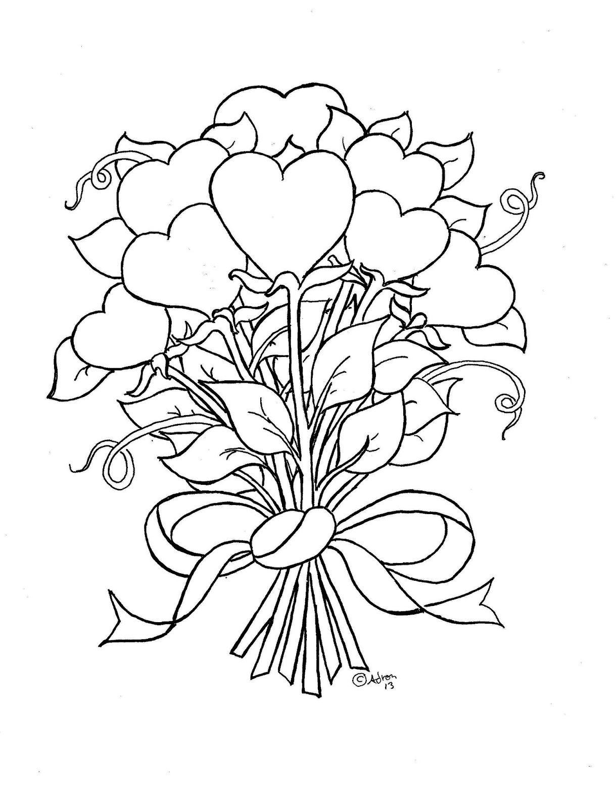 20 Valentines Day Flower Coloring Pages