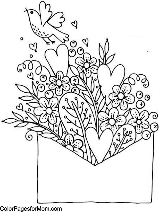 20 Valentines Day Flower Coloring Pages