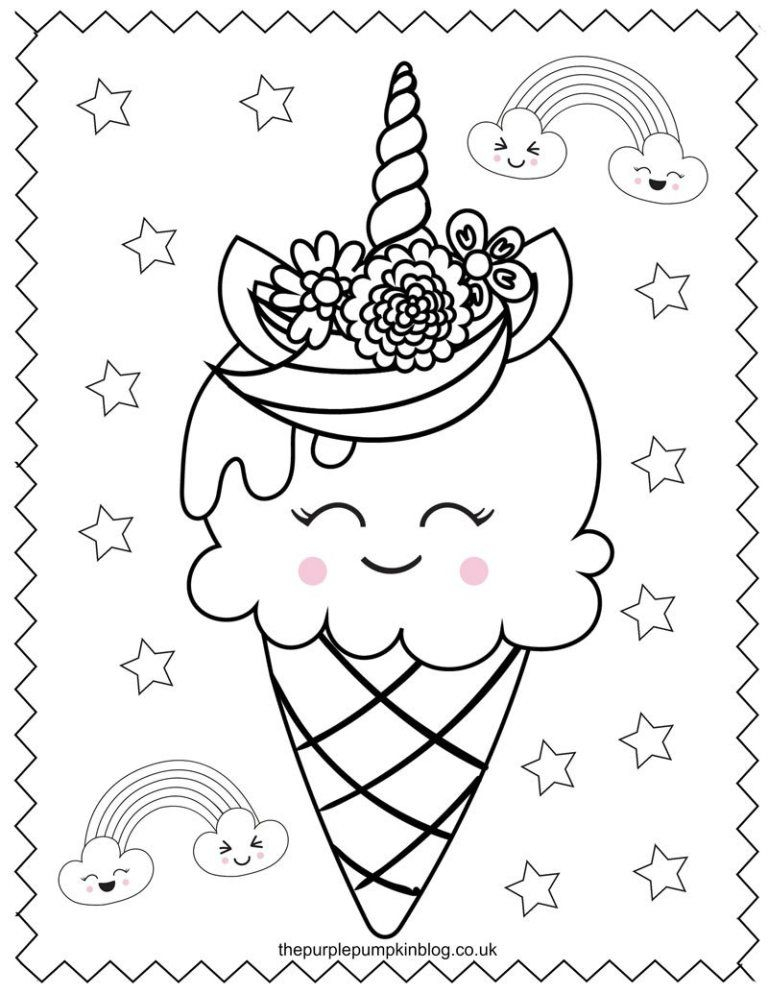 30 Cute Ice Cream Coloring Pages For Kids