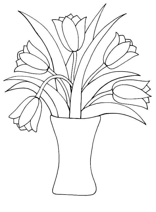 30 Flower Vase Coloring Pages Printables