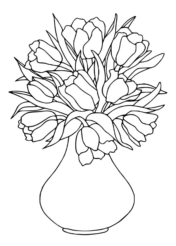 30 Flower Vase Coloring Pages Printables