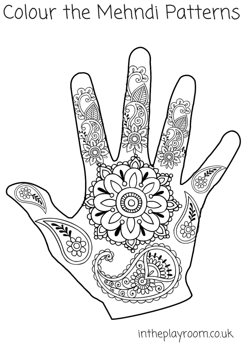 30 Hand Print Coloring Pages