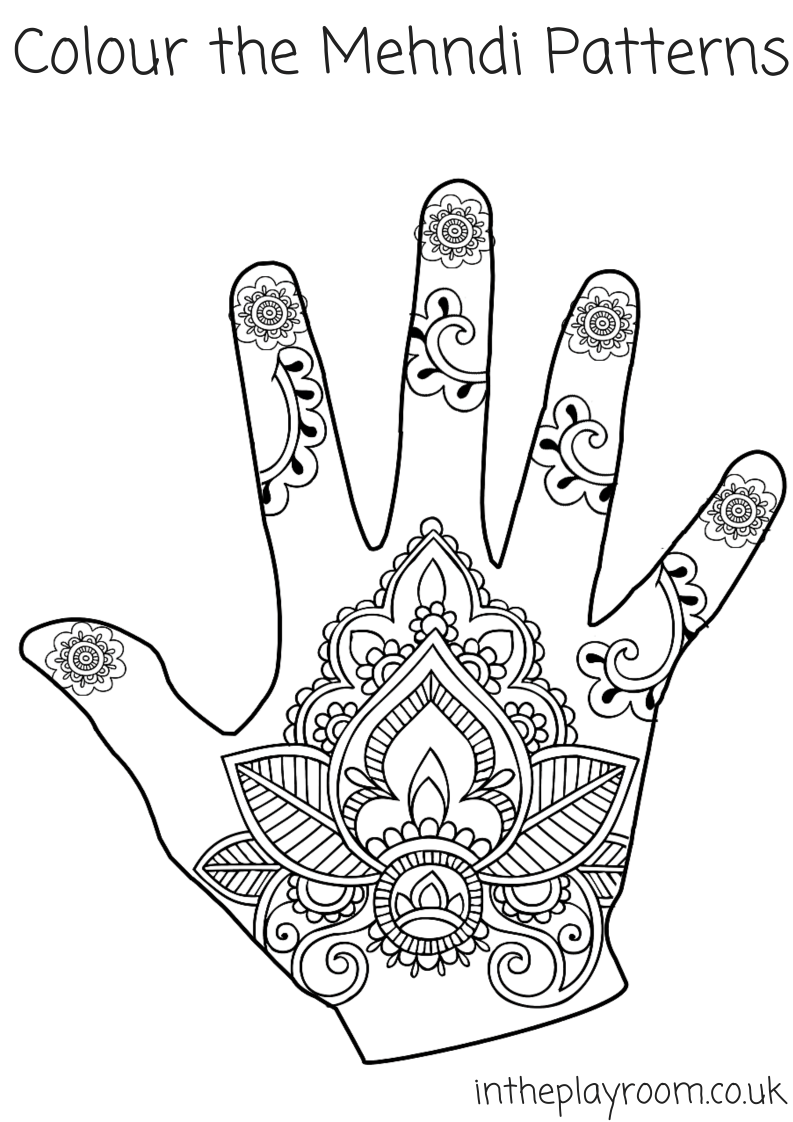 30 Hand Print Coloring Pages