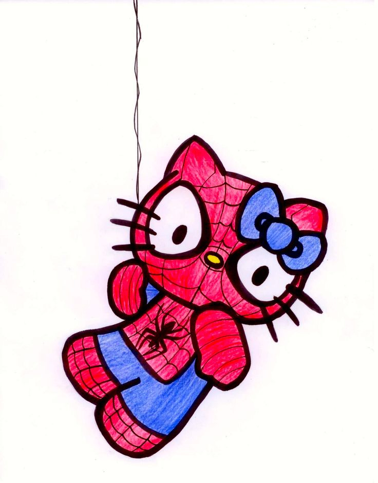 30 Hello Kitty And Spider Man Coloring Pages Y2K