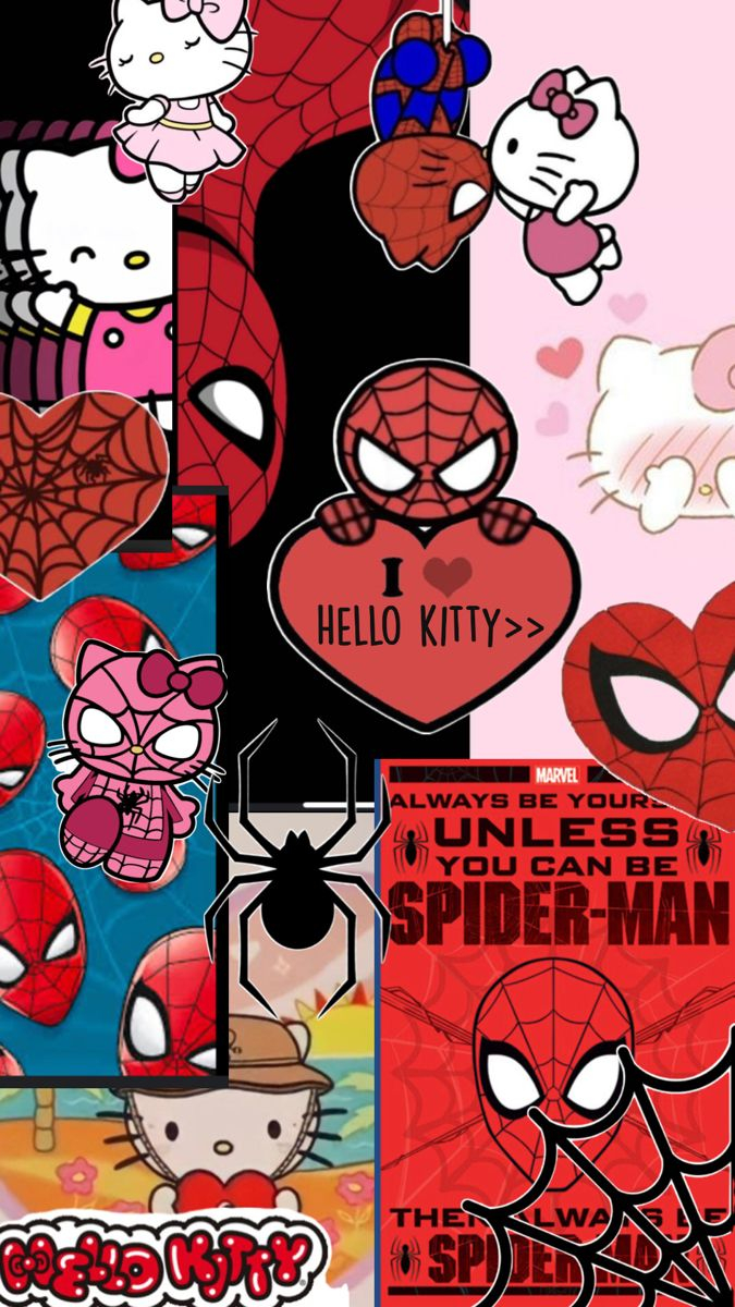 30 Hello Kitty And Spider Man Coloring Pages Y2K