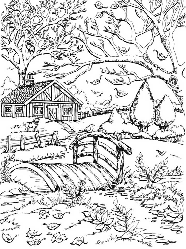 30 Printable Coloring Book Autumn