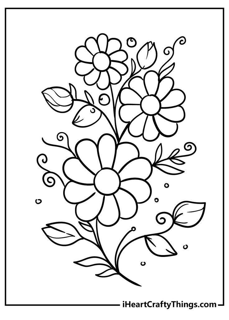 30 Printable Flower Coloring Pages Free Samples