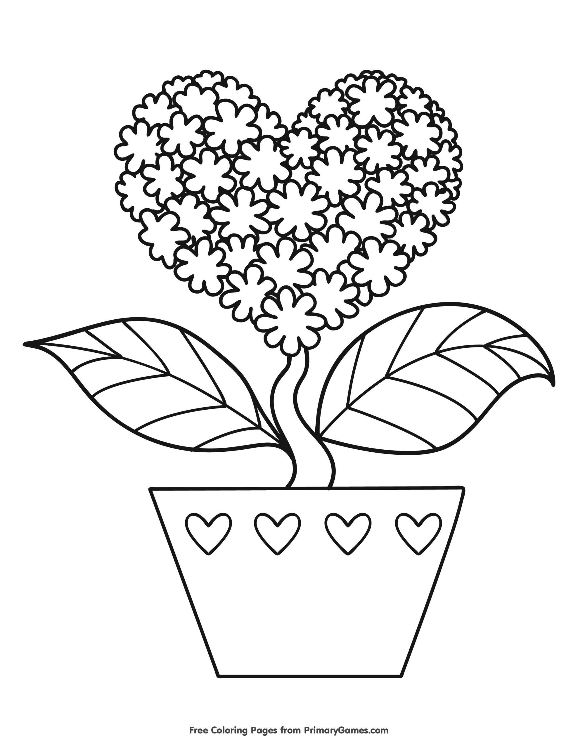 30 Valentines Day Flower Coloring Pages