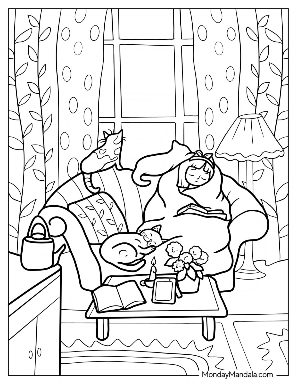 35 Cozy Coloring Pages Love
