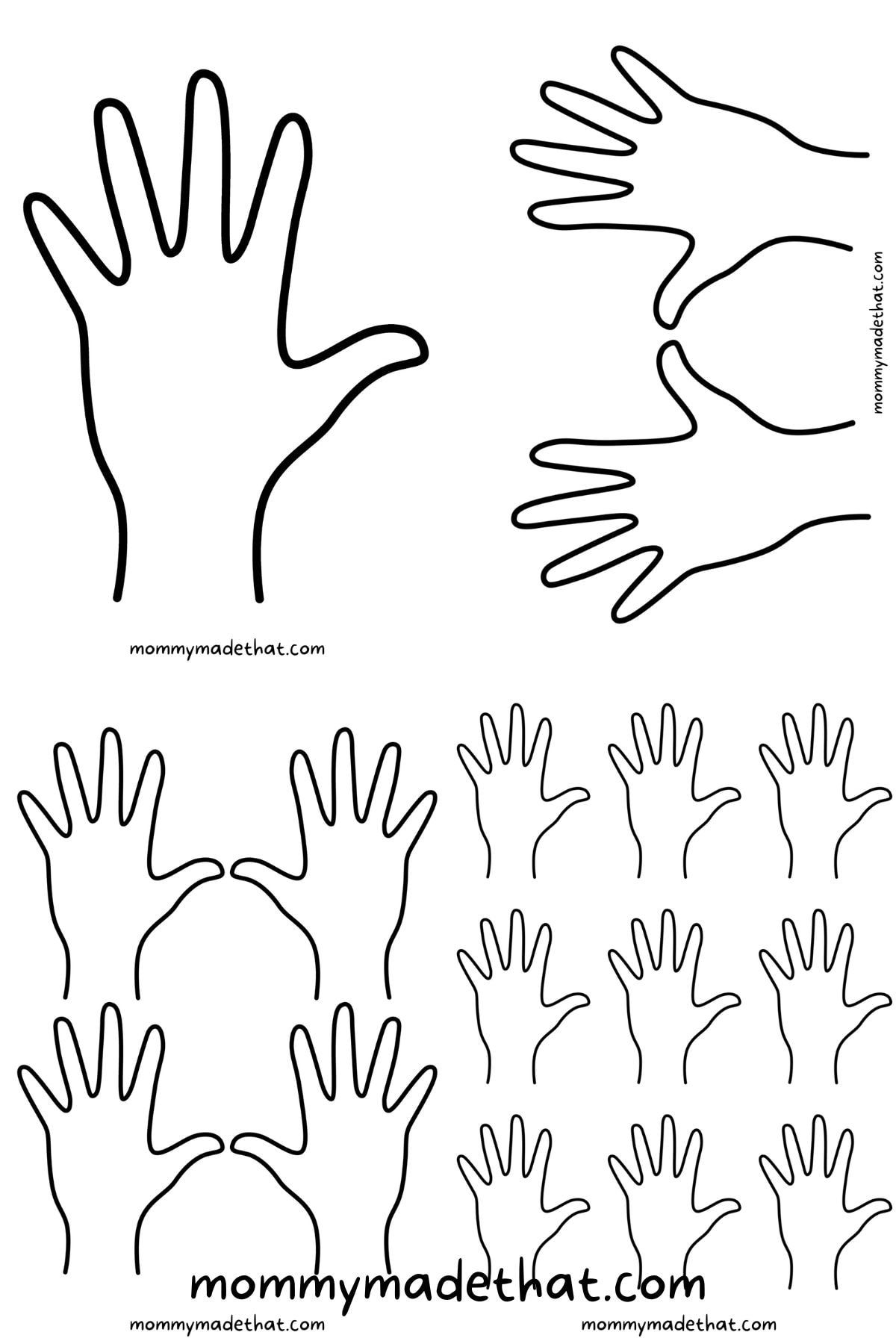 35 Hand Print Coloring Pages