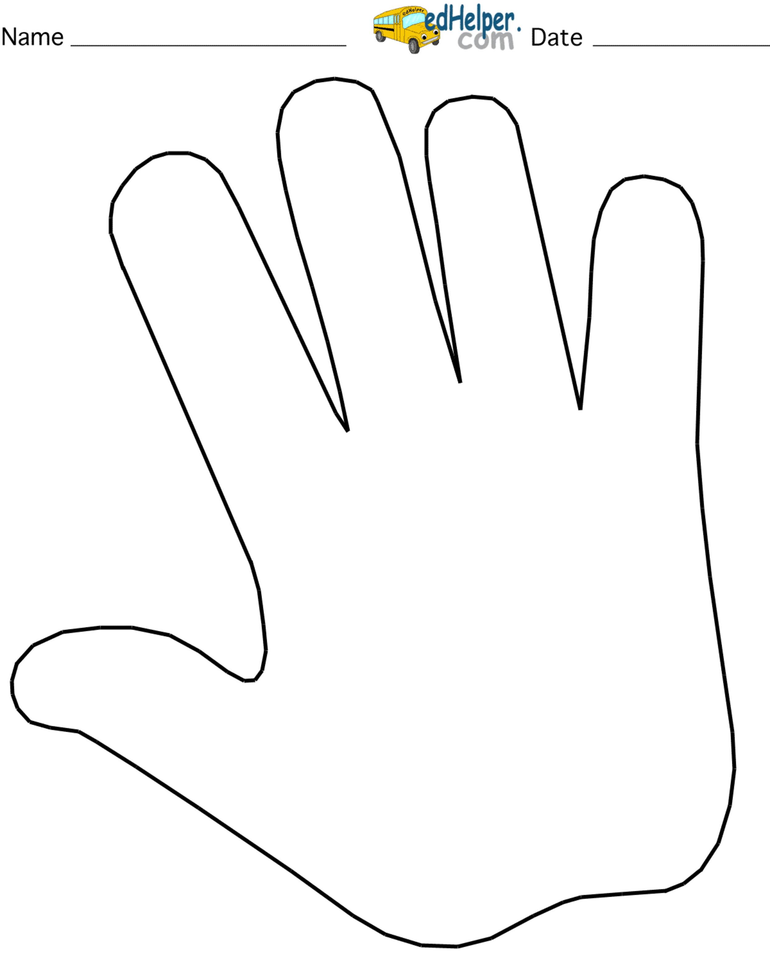 35 Hand Print Coloring Pages