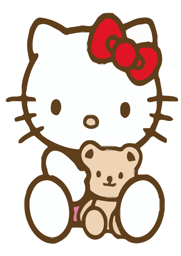 35 Hello Kitty Teddy Bear Coloring Page