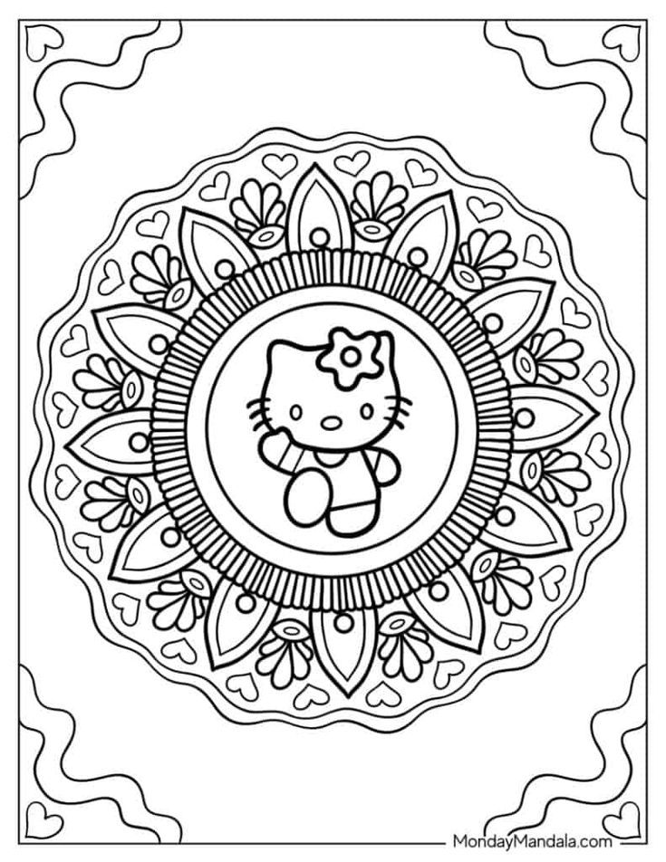 35 Hello Kitty Teddy Bear Coloring Page
