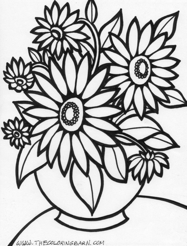 35 Printable Flower Coloring Pages Free Samples