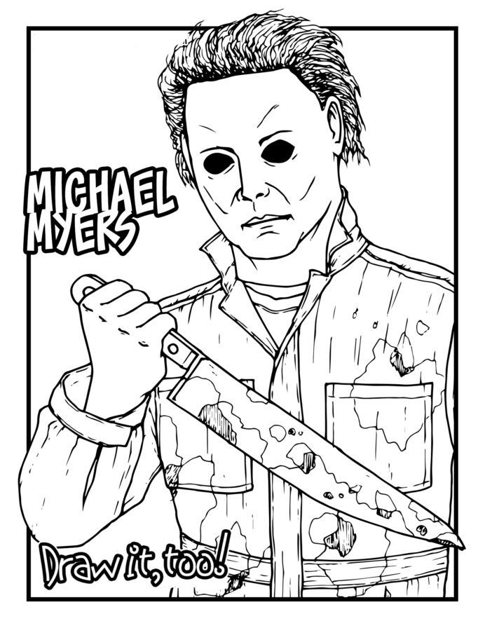 35 Simple Coloring Pages Horror