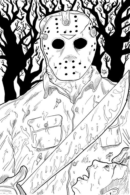 35 Simple Coloring Pages Horror