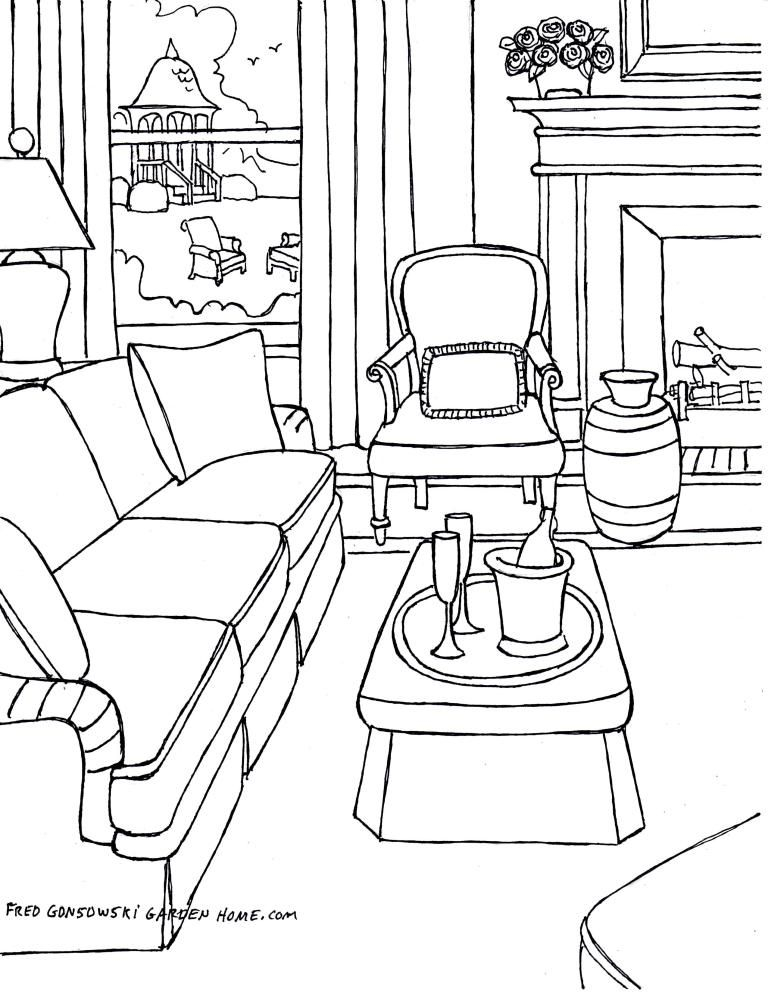 35 Simple Coloring Pages Room