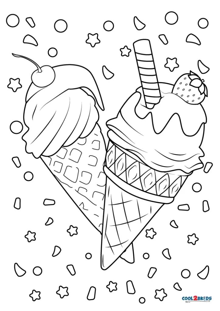 35 Summer Coloring Pages Ice Cream